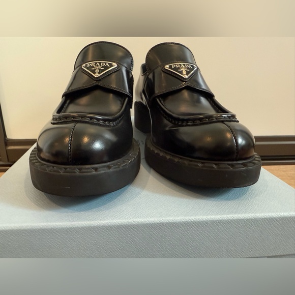 100% authentic Prada black Chocolate Leather Loafer. With box and dust bags. - Picture 5 of 8